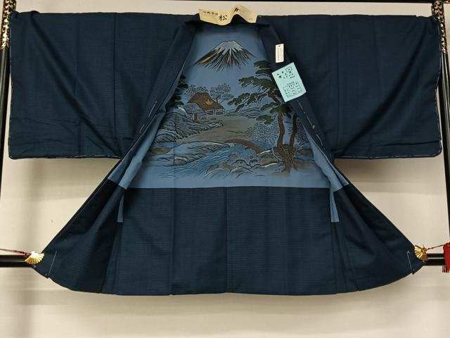 平和屋着物▽男性 小紋 単衣 アンサンブル 亀甲柄 AABL9209jh