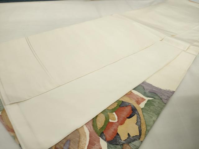 平和屋着物◎太鼓柄袋帯 すくい織 草花文 正絹 逸品 AABL9256wj