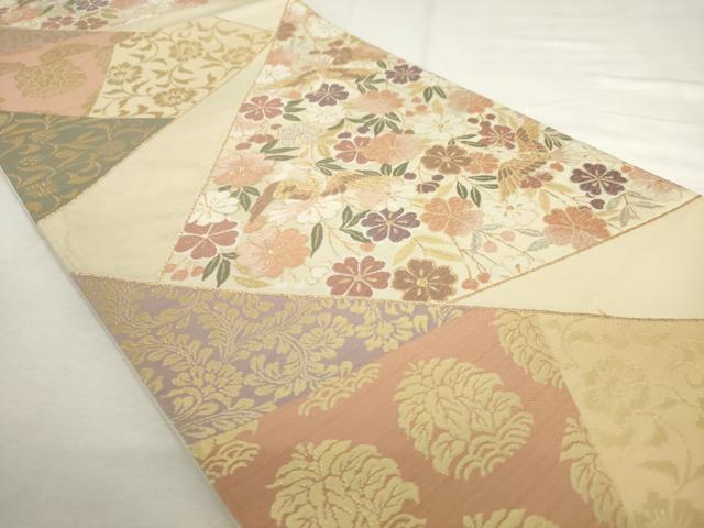平和屋着物◎六通柄袋帯 唐織 花鳥文 金銀糸 正絹 逸品 AABL9258wj