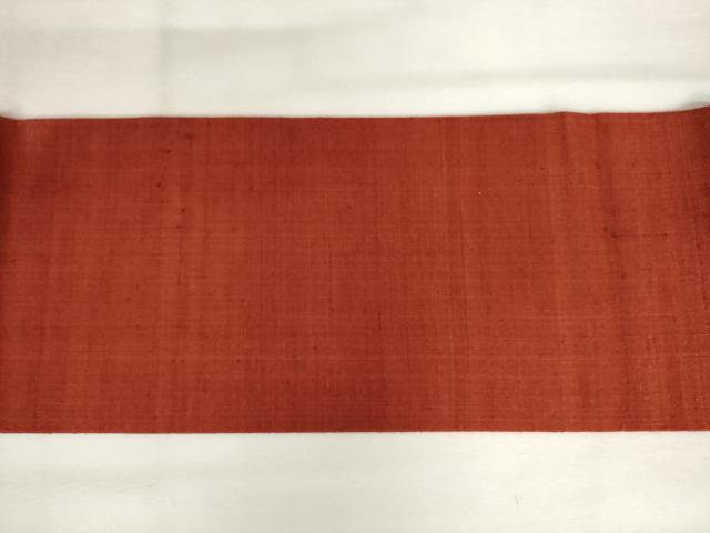 平和屋着物●銀座きしや 九寸名古屋帯 紬地 弁柄色 正絹 逸品 未使用 AABL9269wj