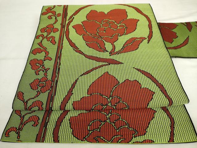 平和屋着物◎本場筑前博多織 八寸名古屋帯 花間道 正絹 逸品 AABL9277wj