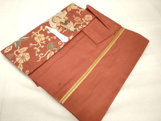 平和屋着物◎つけ帯 唐織 唐子 金糸 正絹 逸品 AABL9287wj