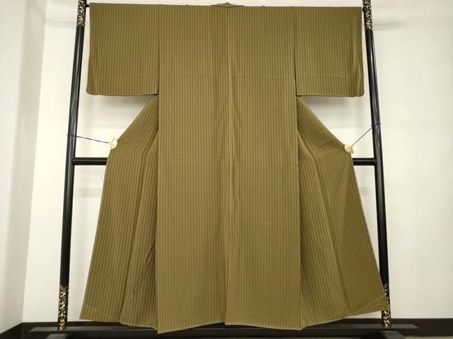 平和屋着物●上質な小紋 縞 正絹 逸品 未使用 AABL9302ck