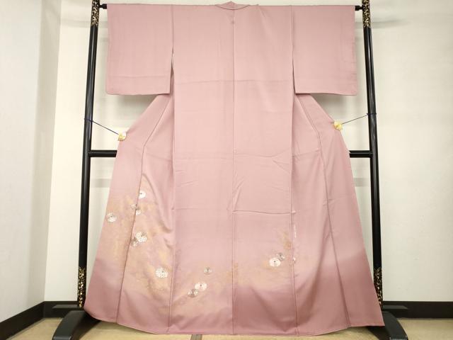 平和屋着物●豪華色留袖 蘇州刺繍 寿光織 草花文 正絹 逸品 AABL9307ck