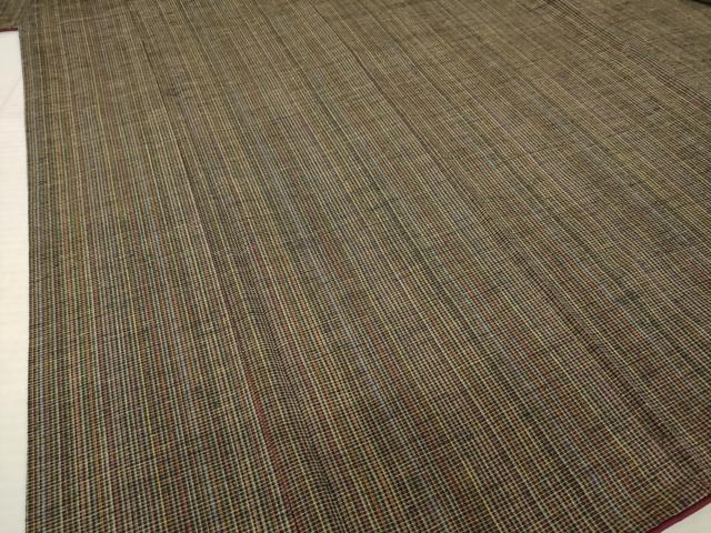平和屋着物●上質な紬 格子 正絹 逸品 AABL9320ck