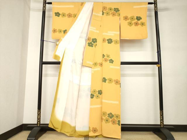 平和屋着物●上質な小紋 草花文 正絹 逸品 AABL9331ck