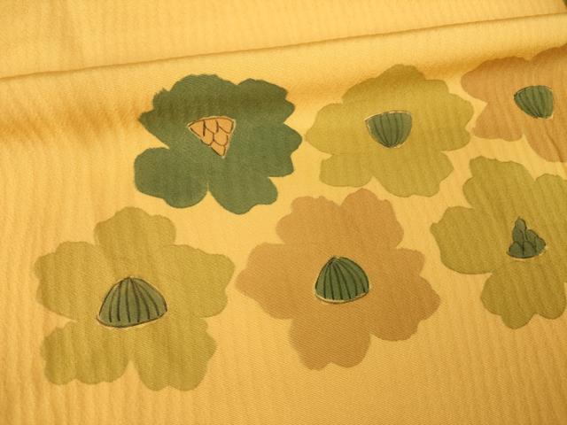 平和屋着物●上質な小紋 草花文 正絹 逸品 AABL9331ck