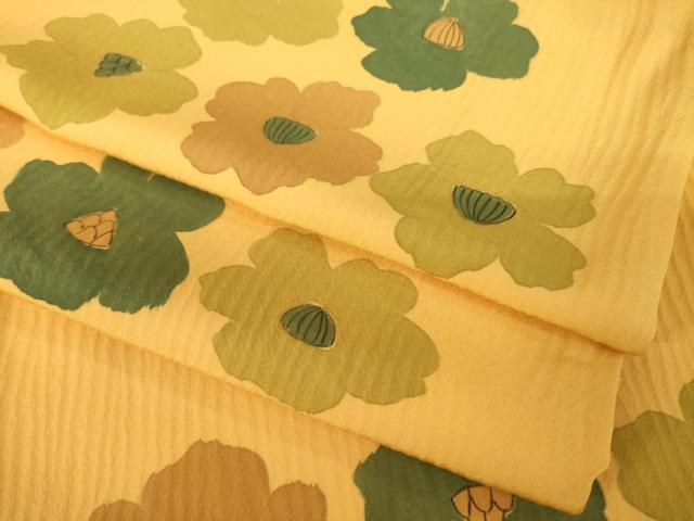 平和屋着物●上質な小紋 草花文 正絹 逸品 AABL9331ck