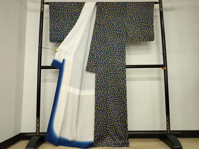 平和屋着物●上質な小紋 舞花文 正絹 逸品 AABL9333ck
