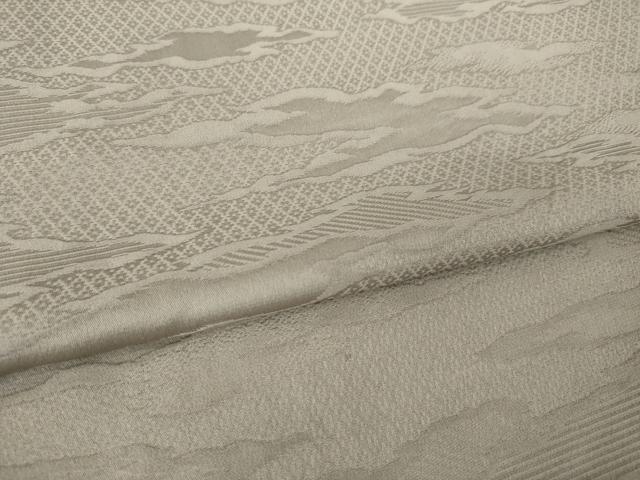 平和屋着物●上質な色無地 霞地紋 茶鼠色 正絹 逸品 AABL9335ck