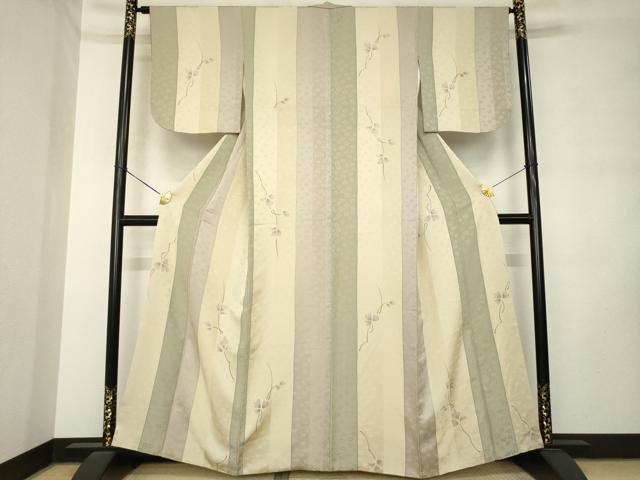 平和屋着物●上質な小紋 手描き 花間道 正絹 逸品 AABL9343ck