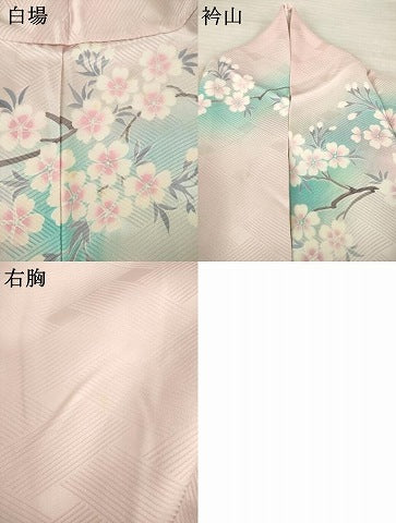 平和屋着物●大正の浮世絵師 竹久夢二 夢二ロマン 振袖 扇面花文 暈し染め 金銀彩 正絹 逸品 AABL9349ck