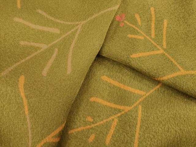 平和屋着物●上質な小紋 枝葉文 やまと誂製 正絹 逸品 AABL9354ck