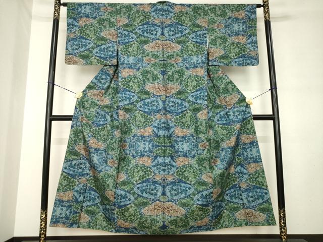 平和屋着物●本場大島紬 7マルキ 草花文 正絹 逸品 AABL9355ck