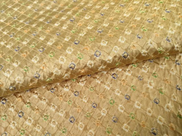 平和屋着物●上質な小紋 総絞り 暈し染め 正絹 逸品 AABL9389cs