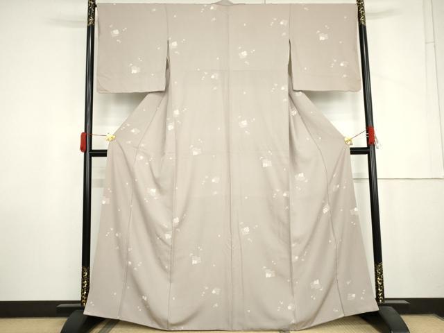 平和屋着物●上質な小紋 矢羽根花文 正絹 逸品 AABL9392cs