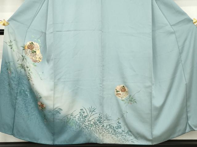 平和屋着物●訪問着 雪輪花文 暈し染め 金銀彩 正絹 逸品 AABL9420cs