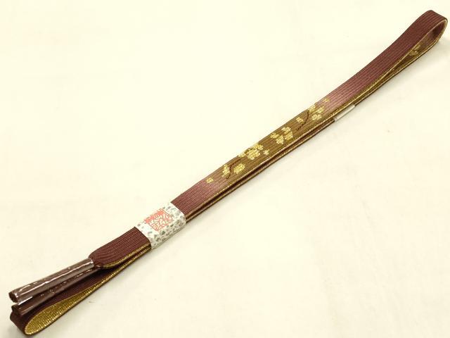 平和屋本店●和装小物 帯締め・帯揚げセット 高麗組 綾出し 舞花文 金糸 暈し染め 正絹 逸品 未使用 AABL9442ay
