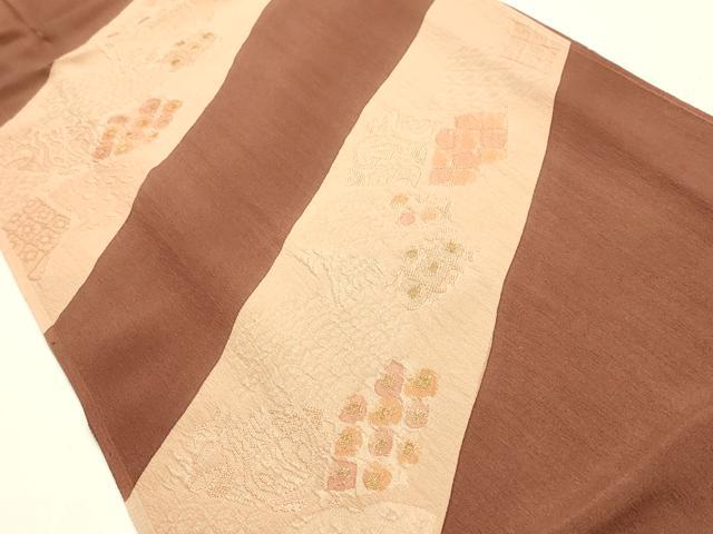 平和屋本店●和装小物 帯締め・帯揚げセット 高麗組 綾出し 斜縞 金糸 金彩 正絹 逸品 未使用 AABL9447ay