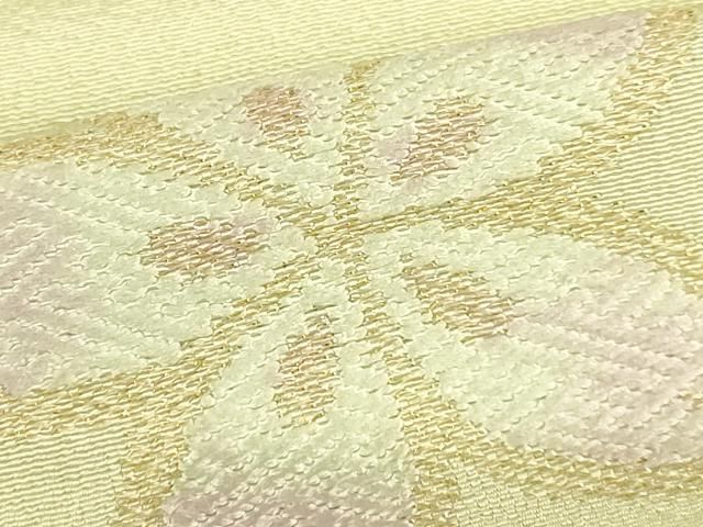 平和屋本店▼和装小物 帯揚げ 舞花文 金糸 正絹 逸品 AABL9452ay