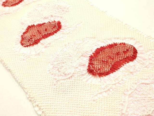 平和屋本店●和装小物 帯締め・帯揚げセット 丸組 柄絞り 松 金糸 正絹 逸品 未使用 AABL9511ay