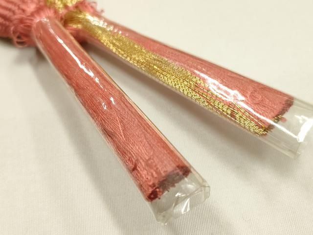 平和屋本店●和装小物 帯締め・帯揚げセット 高麗組 綾出し 流水花文 金糸 金彩 暈し染め 正絹 逸品 未使用 AABL9517ay