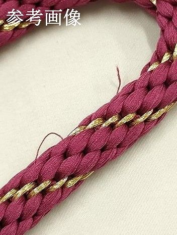平和屋本店●和装小物 帯締め・帯揚げセット 丸組 刺繍 舞花文 金糸 丹後ちりめん 正絹 逸品 未使用 AABL9518ay