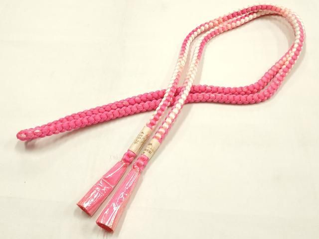 平和屋本店●和装小物 帯締め・帯揚げセット 丸組 柄絞り 鳳凰文 ラインストーン 暈し染め 正絹 逸品 未使用 AABL9519ay