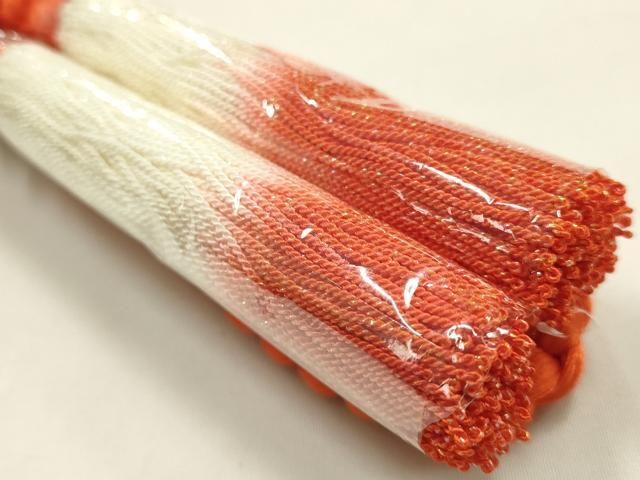 平和屋本店●和装小物 振袖用帯締め・帯揚げセット 千晃 柄絞り 花尽くし 暈し染め 撚り房 正絹 逸品 未使用 AABL9521ay