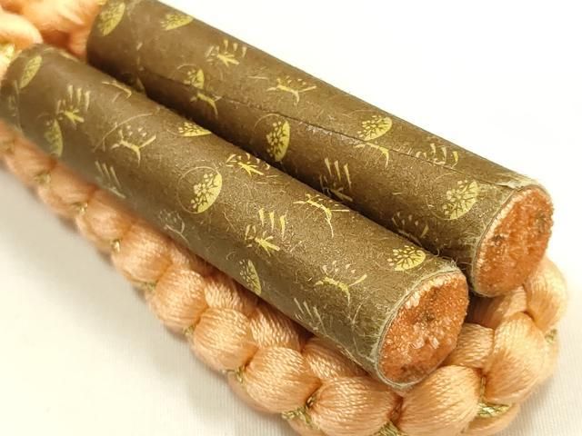 平和屋本店●和装小物 帯締め・帯揚げセット 丸組 吉祥花文 金糸 金彩 暈し染め 正絹 逸品 未使用 AABL9529ay