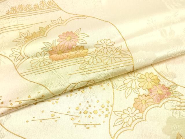 平和屋本店●和装小物 帯締め・帯揚げセット 丸組 吉祥花文 金糸 金彩 暈し染め 正絹 逸品 未使用 AABL9529ay