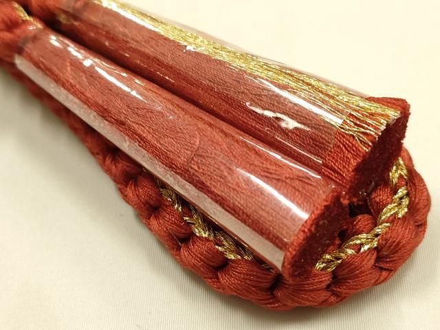 平和屋本店●和装小物 振袖用帯締め・帯揚げセット 伊賀組紐 舞花文 金糸 金彩 暈し染め 正絹 逸品 AABL9530ay