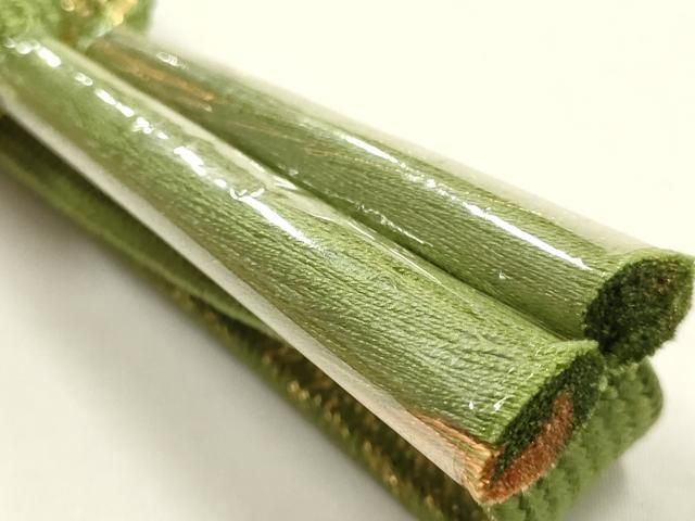 平和屋本店●和装小物 帯締め・帯揚げセット 高麗組 綾出し 雪輪花文 金糸 金彩 暈し染め 正絹 逸品 未使用 AABL9531ay
