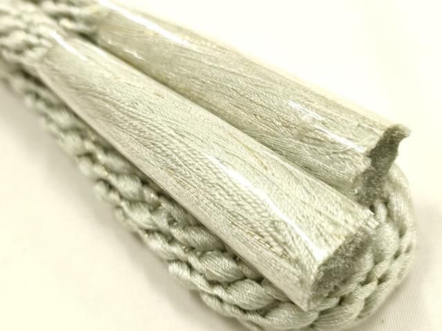 平和屋本店●和装小物 帯締め・帯揚げセット 丸組 草花文 金糸 暈し染め 正絹 逸品 未使用 AABL9540ay