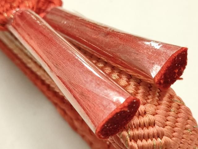 平和屋着物●和装小物 帯締め・帯揚げセット 笹浪組 道長吉祥地紋 金糸 暈し 正絹 逸品 未使用 AABL9545ay