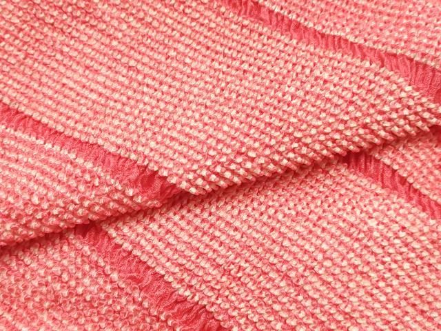 平和屋着物●和装小物 帯締め・帯揚げセット 丸組 総絞り 斜縞 鈴乃屋扱い 正絹 逸品 未使用 AABL9551ay