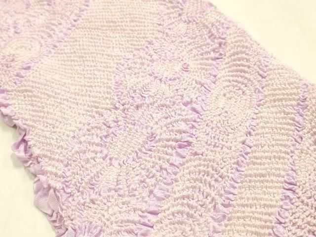 平和屋着物●和装小物 帯締め・帯揚げセット 平組 長尺 柄絞り 花柄 正絹 逸品 未使用 AABL9554ay