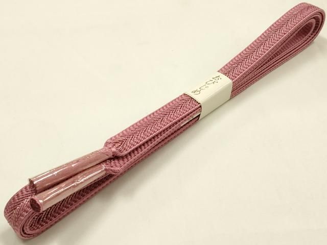 平和屋着物●和装小物 帯締め・帯揚げセット 笹浪組 色無地 退紅色 金糸 正絹 逸品 未使用 AABL9555ay