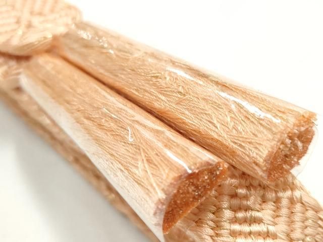 平和屋着物●和装小物 帯締め・帯揚げセット 平組 亀甲繋ぎ 金糸 金彩 金通し地 正絹 逸品 未使用 AABL9556ay