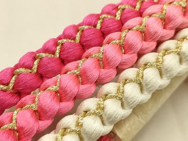 平和屋着物●和装小物 振袖用帯締め・帯揚げセット 総絞り 金糸 暈し 撚り房 正絹 逸品 未使用 AABL9558ay