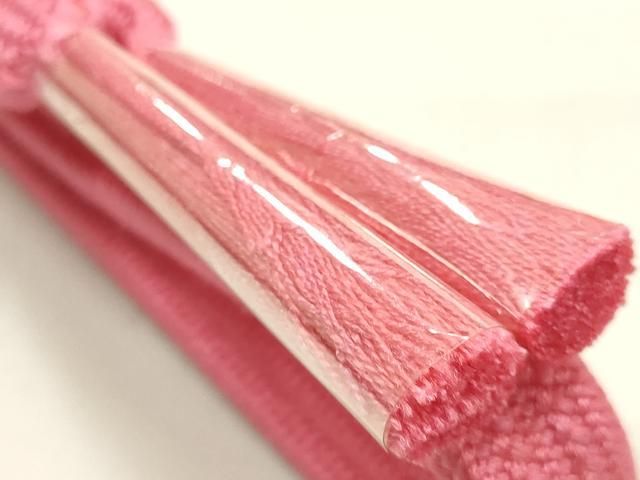 平和屋本店●和装小物 帯締め・帯揚げセット 千晃 平組 柄絞り 流水花文 暈し染め 正絹 逸品 未使用 AABL9562ay