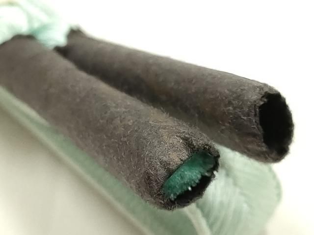 平和屋本店●和装小物 帯締め・帯揚げセット 大和高麗組 舞花文 暈し染め 銀糸 正絹 逸品 未使用 AABL9563ay