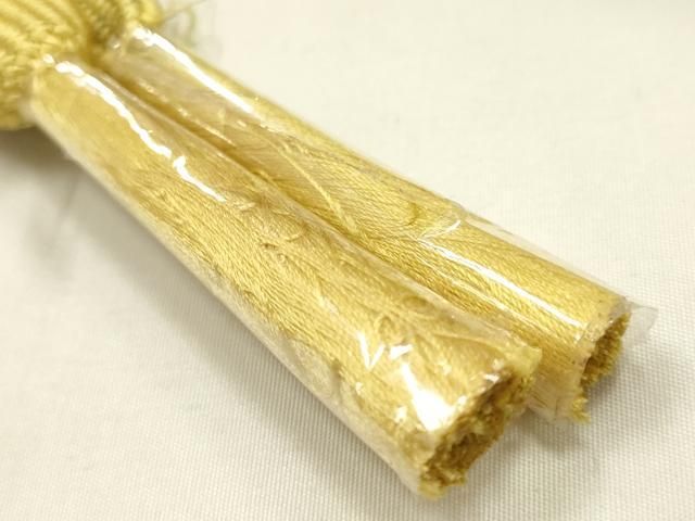 平和屋本店●和装小物 帯締め・帯揚げセット 高麗組 刺繍 七宝文 金糸 正絹 逸品 未使用 AABL9613ay