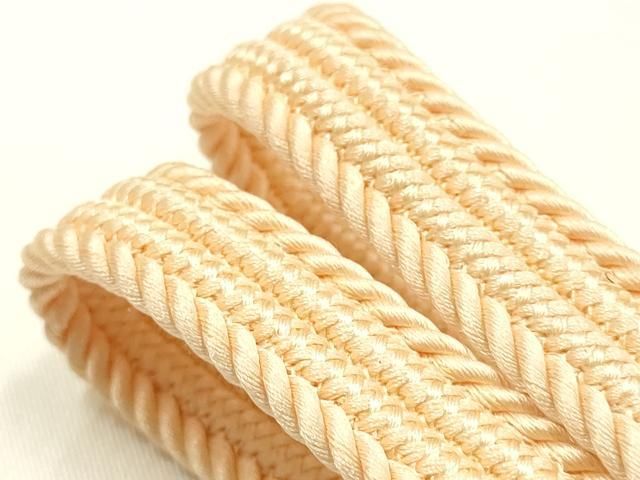 平和屋本店●和装小物 帯締め・帯揚げセット 平組 柄絞り 蔦草花文 正絹 逸品 未使用 AABL9620ay
