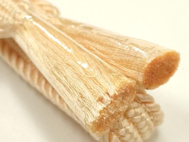 平和屋本店●和装小物 帯締め・帯揚げセット 平組 柄絞り 蔦草花文 正絹 逸品 未使用 AABL9620ay