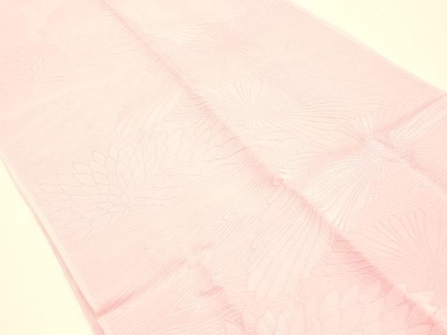 平和屋本店●和装小物 帯締め・帯揚げ・伊達衿セット 平組 花尽くし 菊 金糸 正絹 逸品 未使用 AABL9621ay