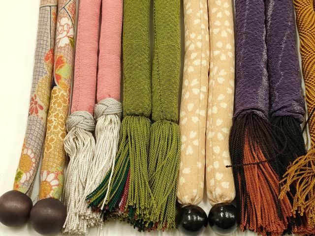 平和屋着物●和装小物 上質な帯締め10本セット 丸ぐけ 暈し染め 小田巻 飾り玉 木玉 切り房・撚り房 正絹 逸品 AABL9625ay