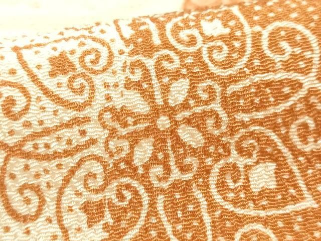 平和屋本店▼和装小物 帯揚げ 亀甲繋ぎ 花唐草 正絹 逸品 AABL9635ay