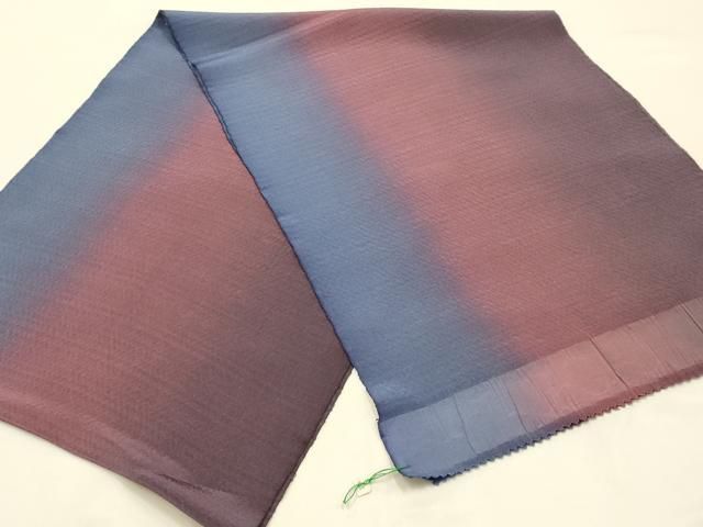 平和屋本店▼和装小物 帯揚げ 間道 暈し染め 正絹 逸品 未使用 AABL9637ay
