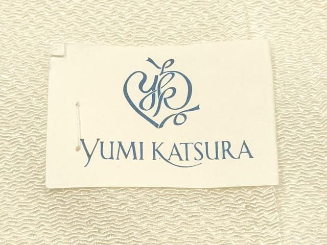平和屋本店▼ブライダルファッションデザイナー・桂由美 和装小物 帯揚げ 刺繍 薔薇 バラ 正絹 逸品 未使用 AABL9641ay